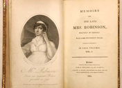 Frontispiece to Mary Robinson's Memoirs