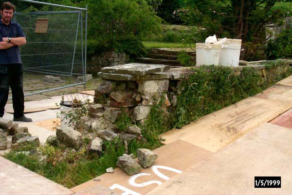 The Library Terrace being rebuilt