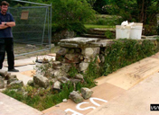 The Library Terrace being rebuilt