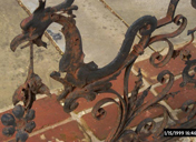 Detail of the original Walled Garden gates, prior to restoration