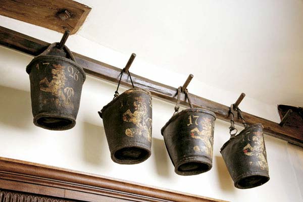 Leather fire buckets circa 1726