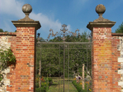 The ornamental wrought iron gates of the Walled Garden